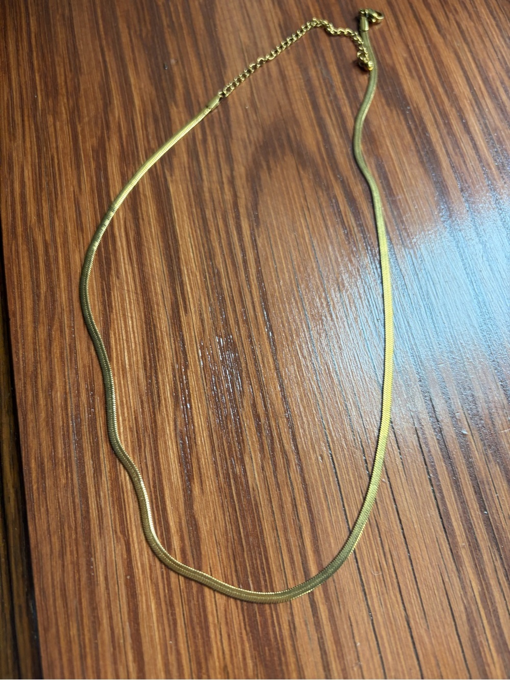 Elegant Gold-Tone Herringbone Necklace for Women